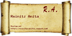 Reinitz Anita névjegykártya