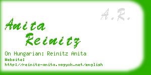 anita reinitz business card